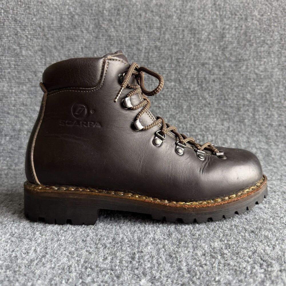 Scarpa Brown Leather Hiking Boots Men’s US 7 UK 6 Vibram Sole Made in Italy